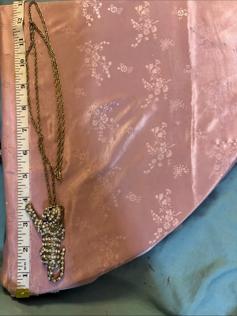 Crystal-Embellished Cat Pendant Necklace - Gold Tone